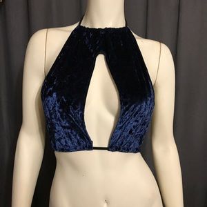 Velvet Royal Blue halter Top